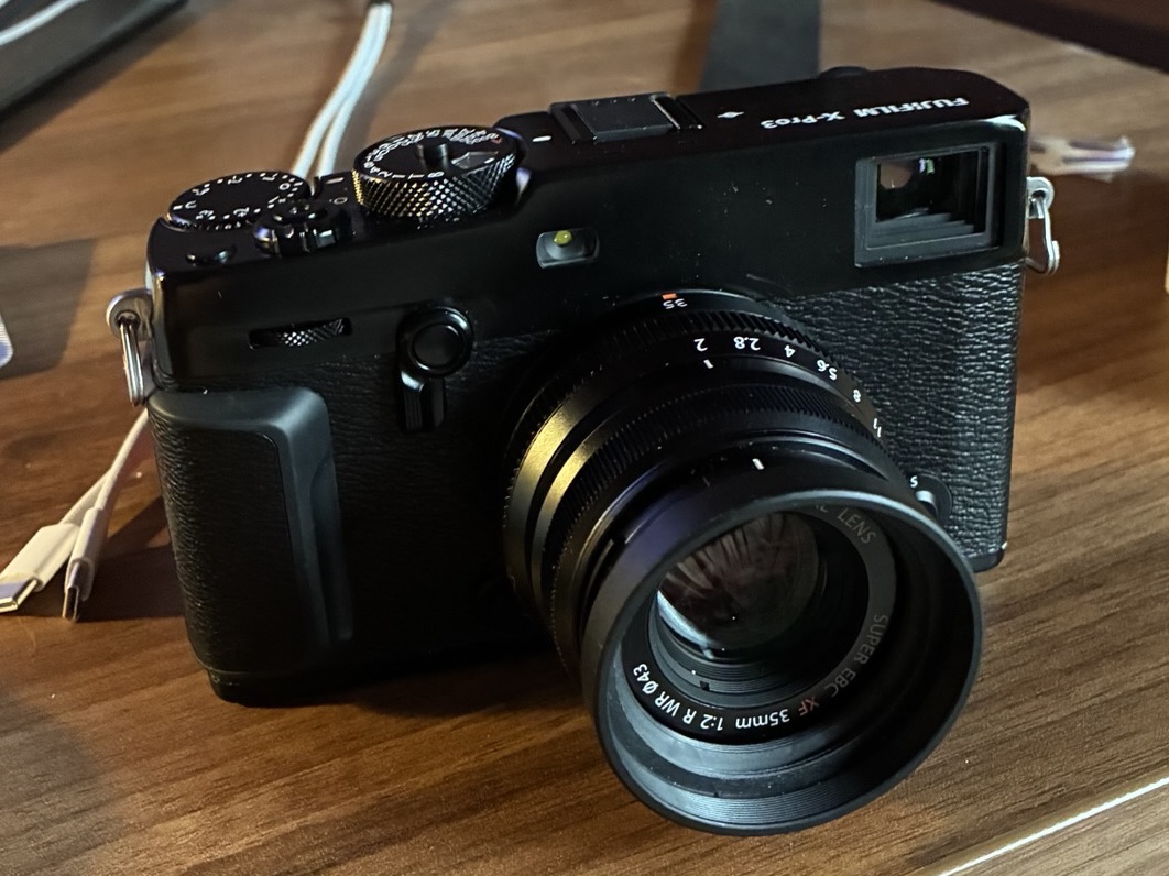 Fujifilm X-Pro 3 sat on a desk